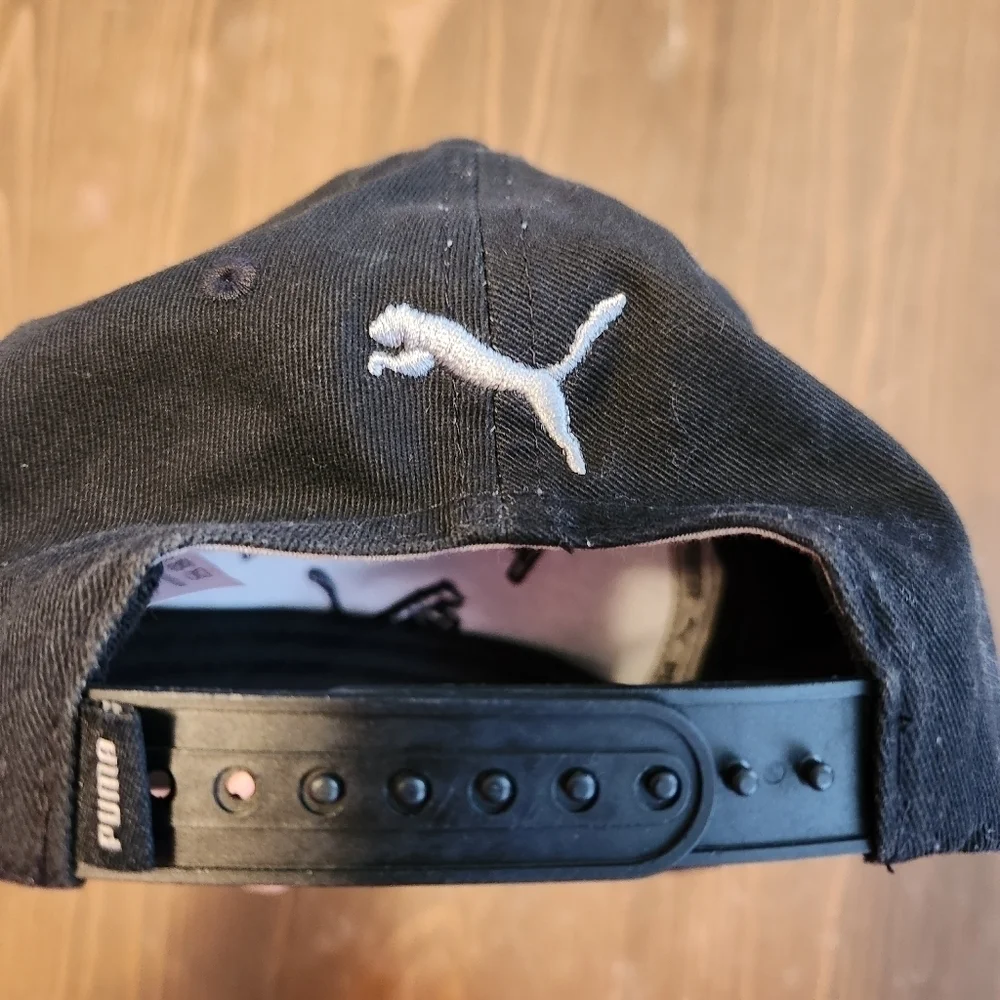 Youth Black And Gray Puma Snapback Hat 100% Cotton Adjustable